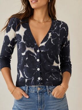 Jcrew cardigan xs floral watercolor